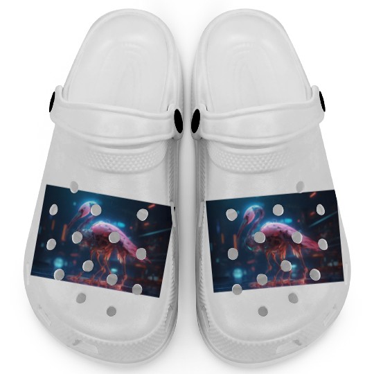 Neon Flamingo Clogs
