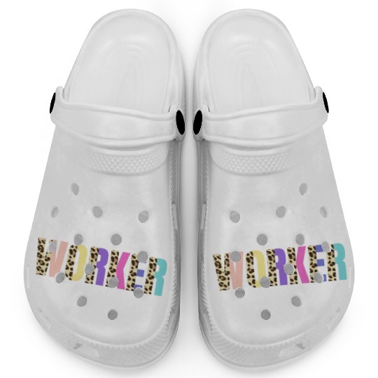 Postal Worker Leopard Design Clogs