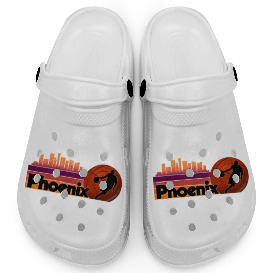 Phoenix Az Cityscape Basketball Fans Clogs