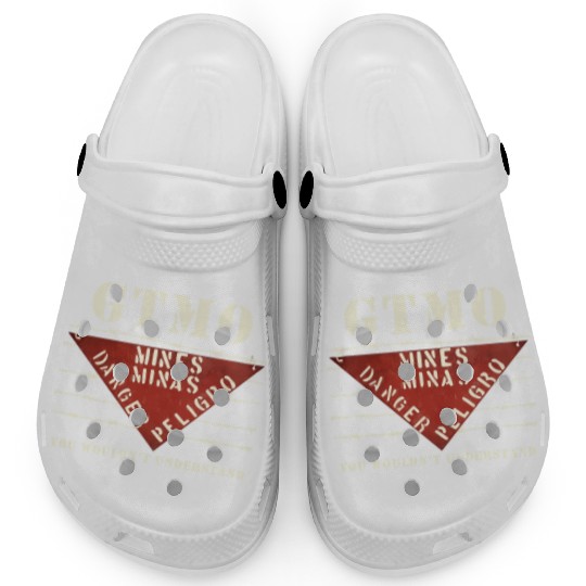 Gtmo Land Mine Barbed Wire Sign Guantanamo Bay Cub Clogs