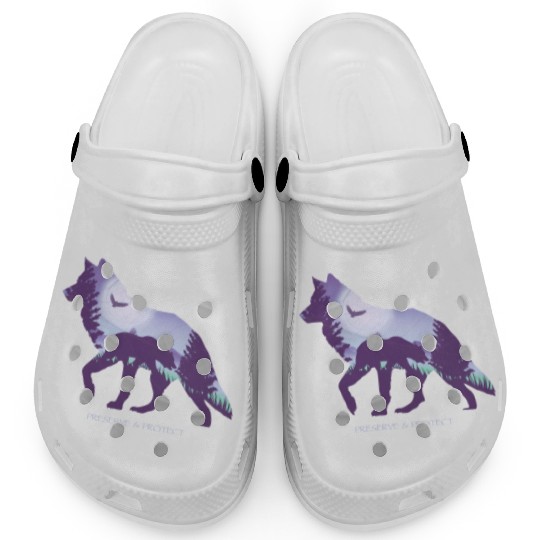 Preserve And Protect Wolf Eagle Bear Clogs