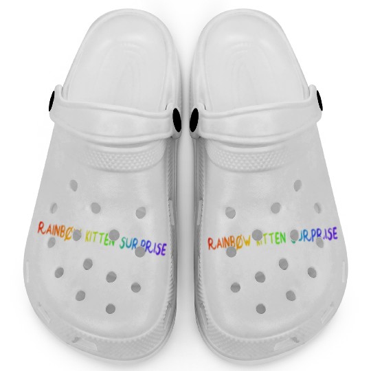 rainbow kitten surprise Clogs
