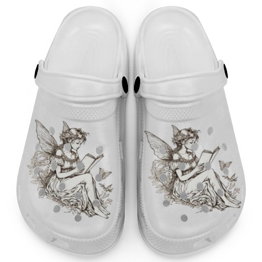 Cottagecore Fairy Reading Book Librarian Bookworm Clogs