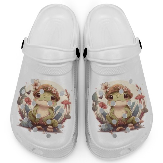 Cute Cottagecore Baby Frog Toad Frog Lovers Clogs