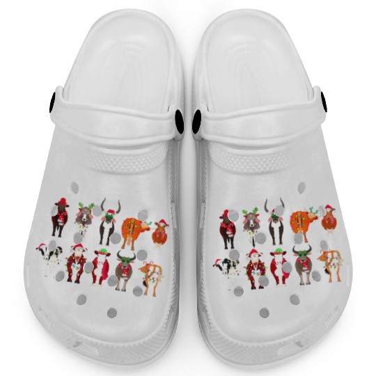 Christmas Cows Farmer Heifer Bull Highland Cow Clogs