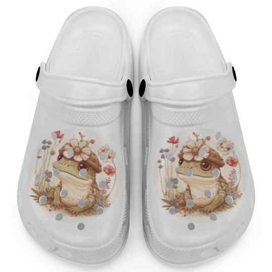 Cottagecore Cute Frog Toad Flower Crown Dark Acade Clogs