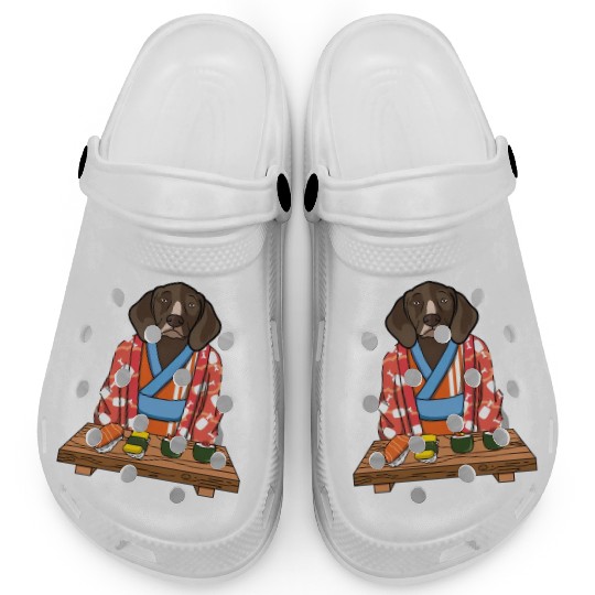 Kawaii Japanese German Shorthaired Pointer Kimono Clogs