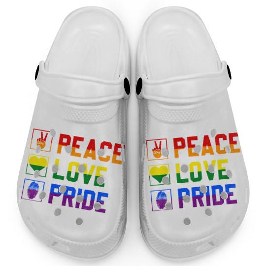 Peace Love Pride Lgbtq Clogs