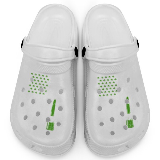 Irish American Flag Draft Beer Shamrock St Clogs