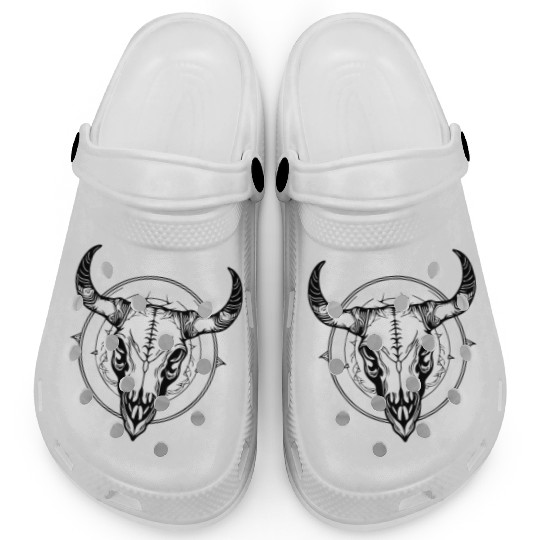 Cow Skull Boho Clogs