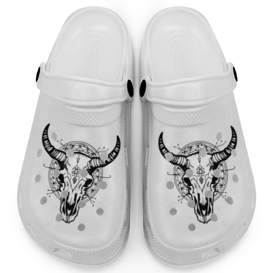 Cow Skull Boho Clogs