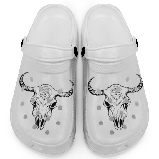 Cow Skull Boho Clogs