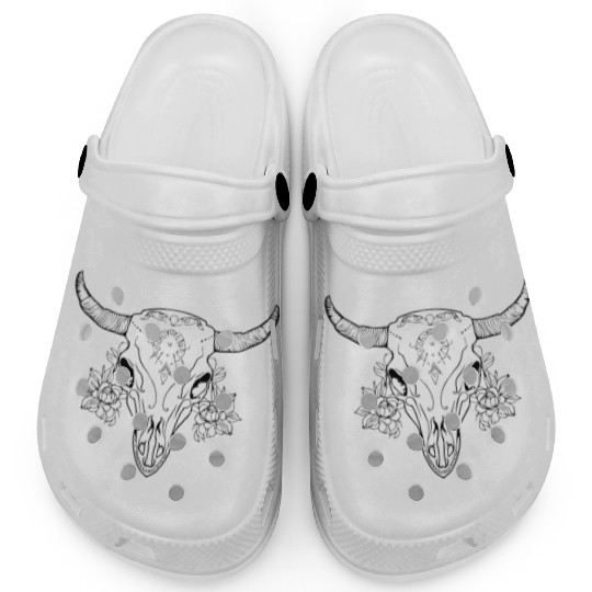 Cow Skull Boho Clogs