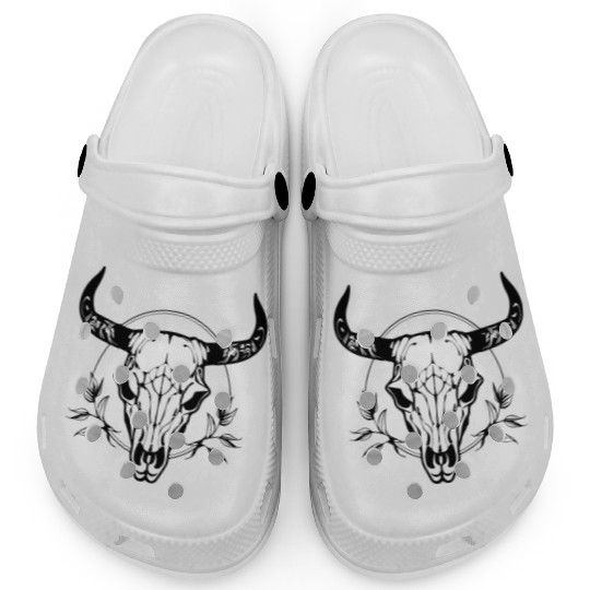 Cow Skull Boho Clogs