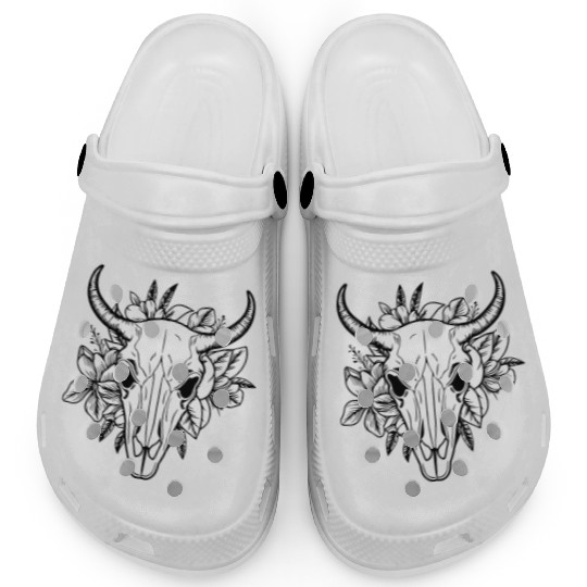 Cow Skull Boho Clogs
