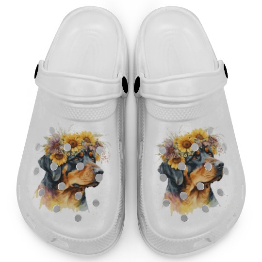 Cute Rottweiler Sunflower Dog Breed Pet Puppy Clogs