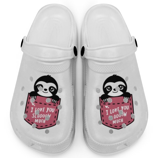 I Love You Sloooow Much Sloth Pocket Clogs