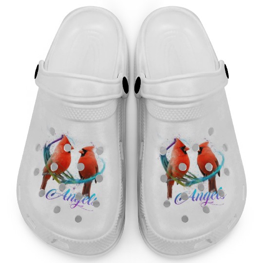 Cardinal Bird I Believe There Are Angels Among Us Clogs
