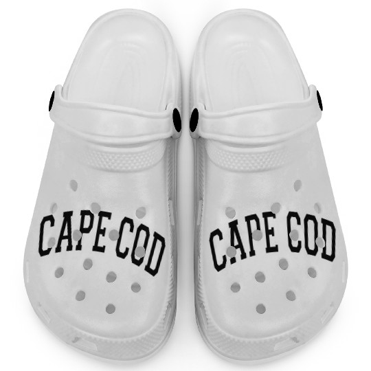 Cape Cod Massachusetts Varsity Style Black Text Clogs