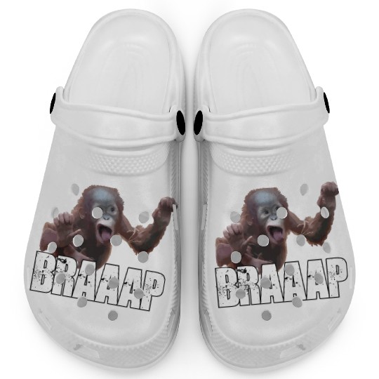 Braaap Monkey Face Riding A Motocross Clogs