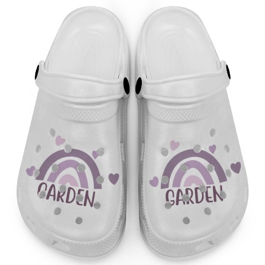 Garden Quotes With Rainbow Design Clogs