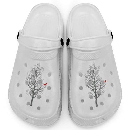 Winter Tree W Cardinal Bird Clogs