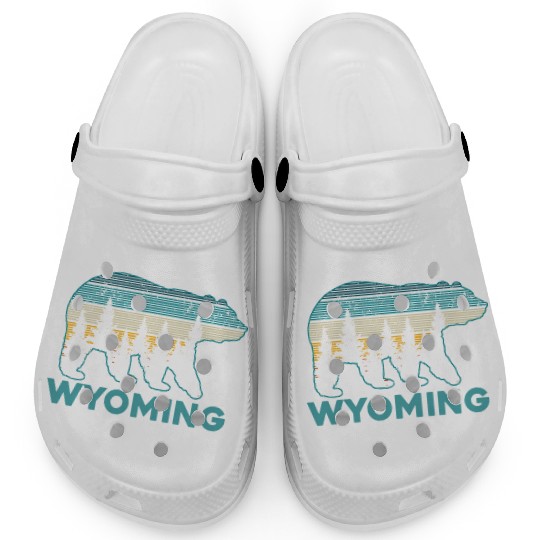 Wyoming Grizzly Bear Nature Hiking Clogs