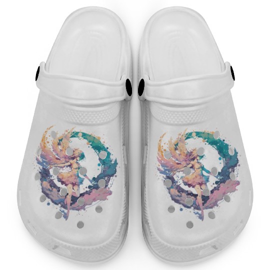 Watercolor Fairy Painting Fairycore Pastel Goth Bu Clogs