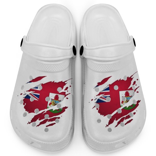 Proud Bermudians Torn Ripped Bermuda Flag Clogs