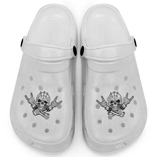 80S Rock And Roll Distressed Music Guitar Band Clogs