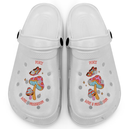Peace Love & Mushroom Clogs