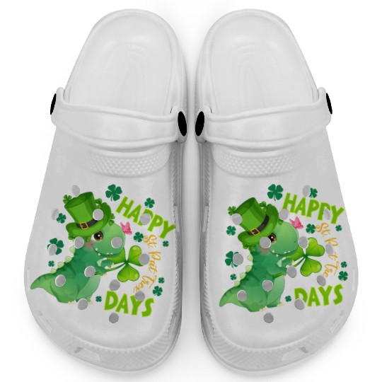 St Patric Day Dinosaur Dino Saurus Irish Clogs