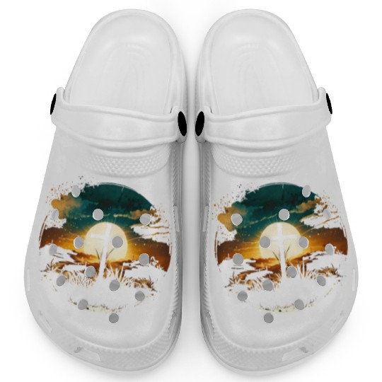 Jesus Cross Painting Clogs