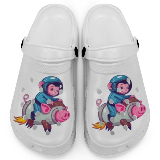 Pig and Monkey as Astronauts Clogs