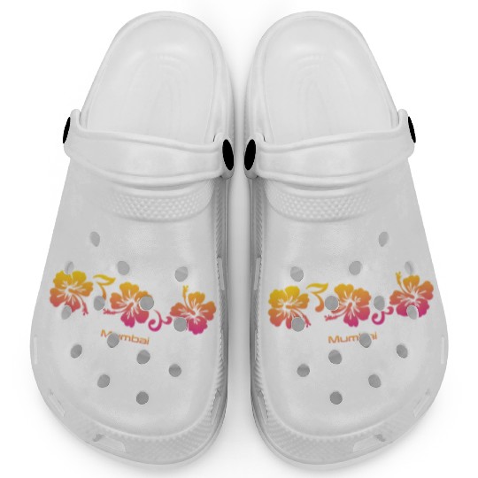 Mumbai India Hibiscus Souvenir Vacation Clogs
