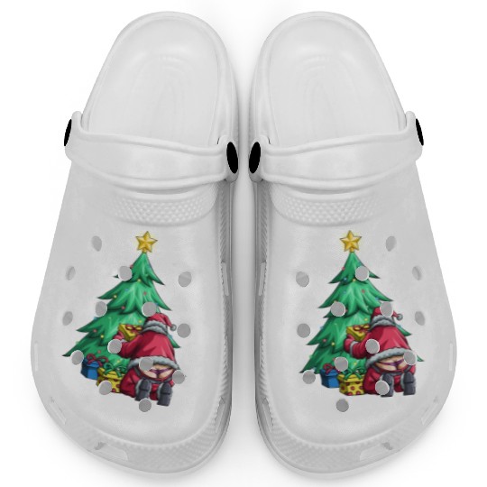 Santa Winter Whale Tail Ugly Santa Claus Gif Clogs