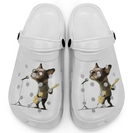 puppy playing guitar Clogs