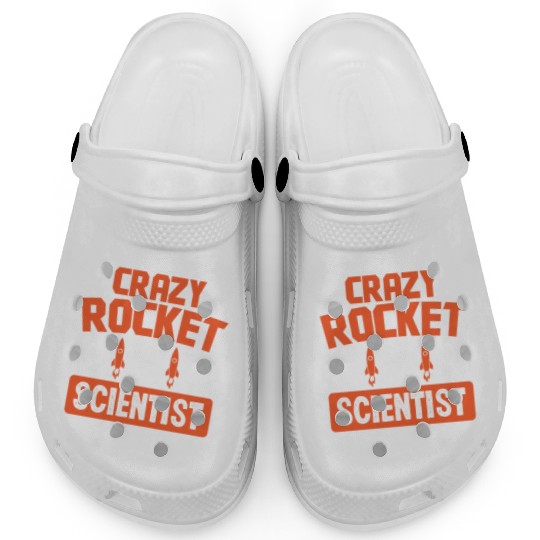 Aerospace engineer crazy rocket scientist rocket Clogs