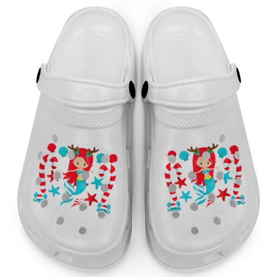 Christmas In July Cute Mermaid Summer Vacation Clogs