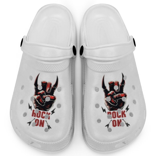 Rock music hand devil horns rock musician Clogs