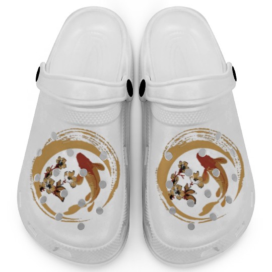 Koi Fish Japanese Koi Carp Cherry Blossom Sakura Clogs