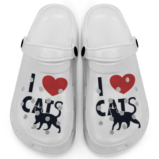 I Love Cats House Cat Kitten Cat Clogs
