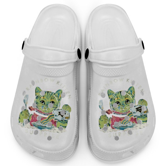Rainbow Kitten Surprise Clogs