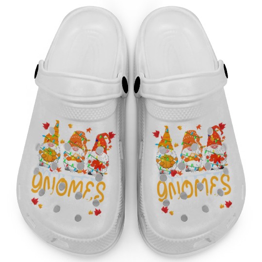Gnomes Squad Cute Thanksgiving Light Autumn Three Clogs