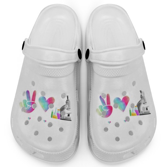 Lab Technologist Peace Love Laboratory Clogs
