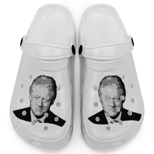 Bill Clinton Grayscale Pop Art Clogs