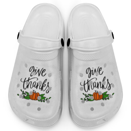 Give Thanks Pumpkin Harvest Fall Autumn Clogs