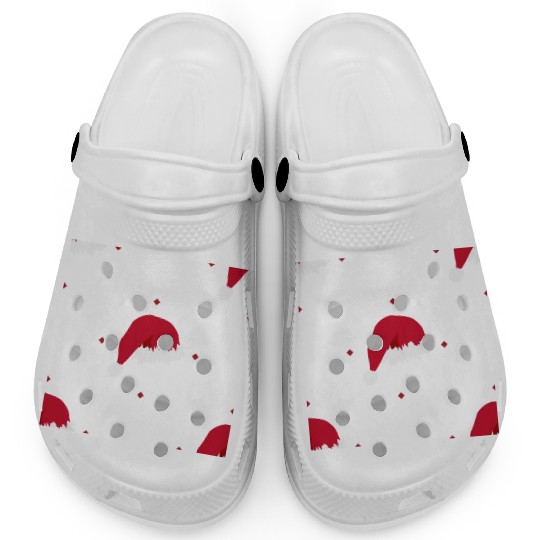 Santa Hat And Snowflakes Clogs