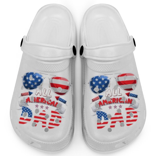All American Dad US Patriots Fathers America Party Clogs