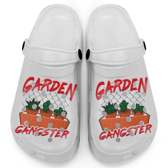 Cute Funny Garden Gangster Planting Pun Clogs